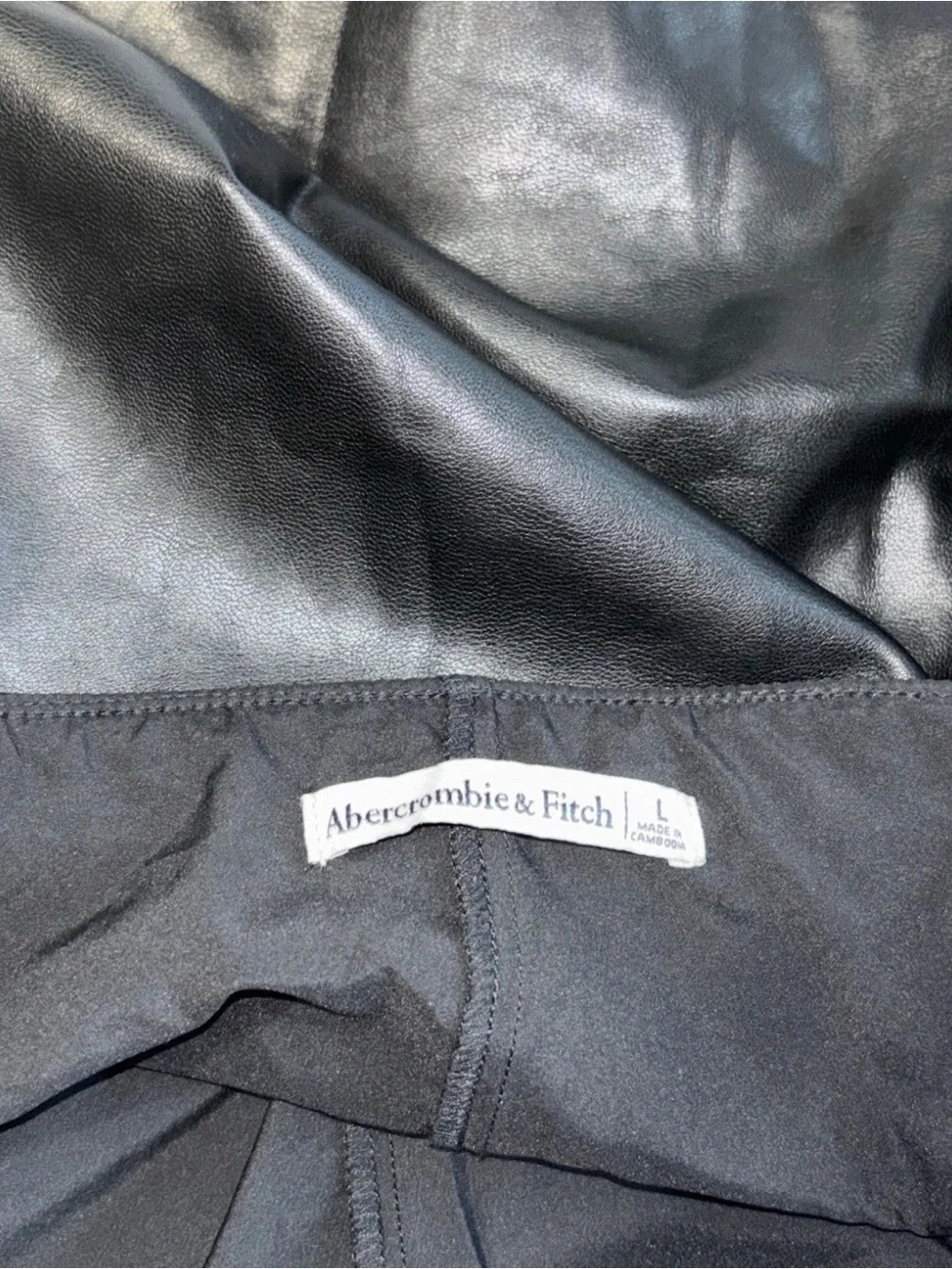 Abercrombie & Fitch Black Faux Leather Mini Skirt